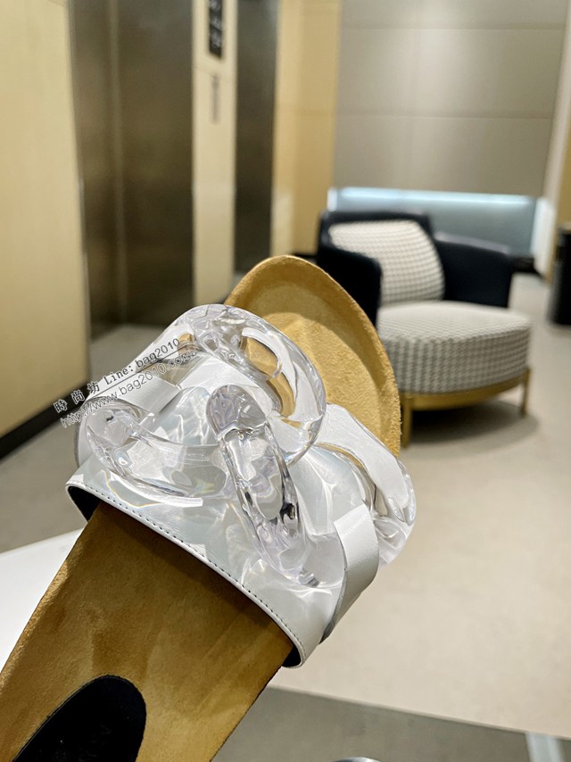 JW Anderson Chain Loafer穆勒透明樹脂扣穆勒鞋 女士半拖鞋 dx3463